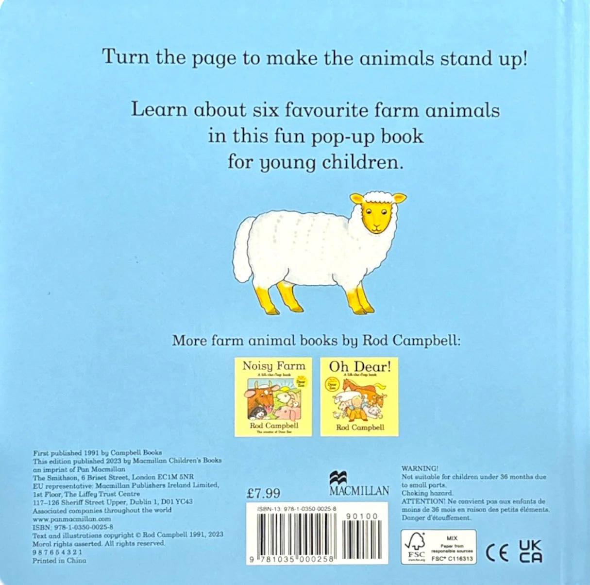 My Stand-Up Farm Animals by Rod Campbell (Pop Up Board Book)