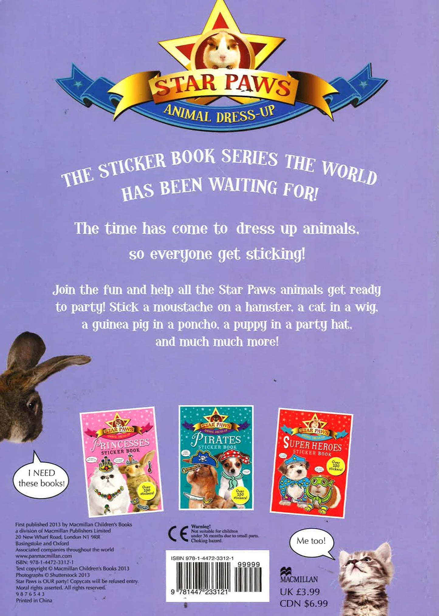 Party Time Sticker Book (Star Paws Animal Dress Up)
