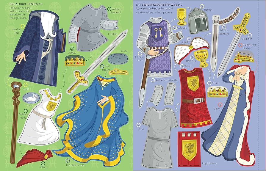 Usbourne Activities Sticker King Arthur - with over 140 stickers!