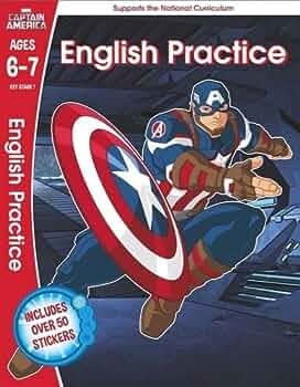 Marvel Captain America English Practice Age 6-7 KS1