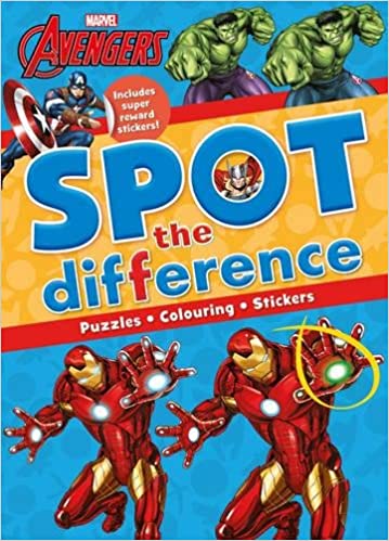 Marvel Avengers Spot the Difference - Puzzles Colouring Stickers