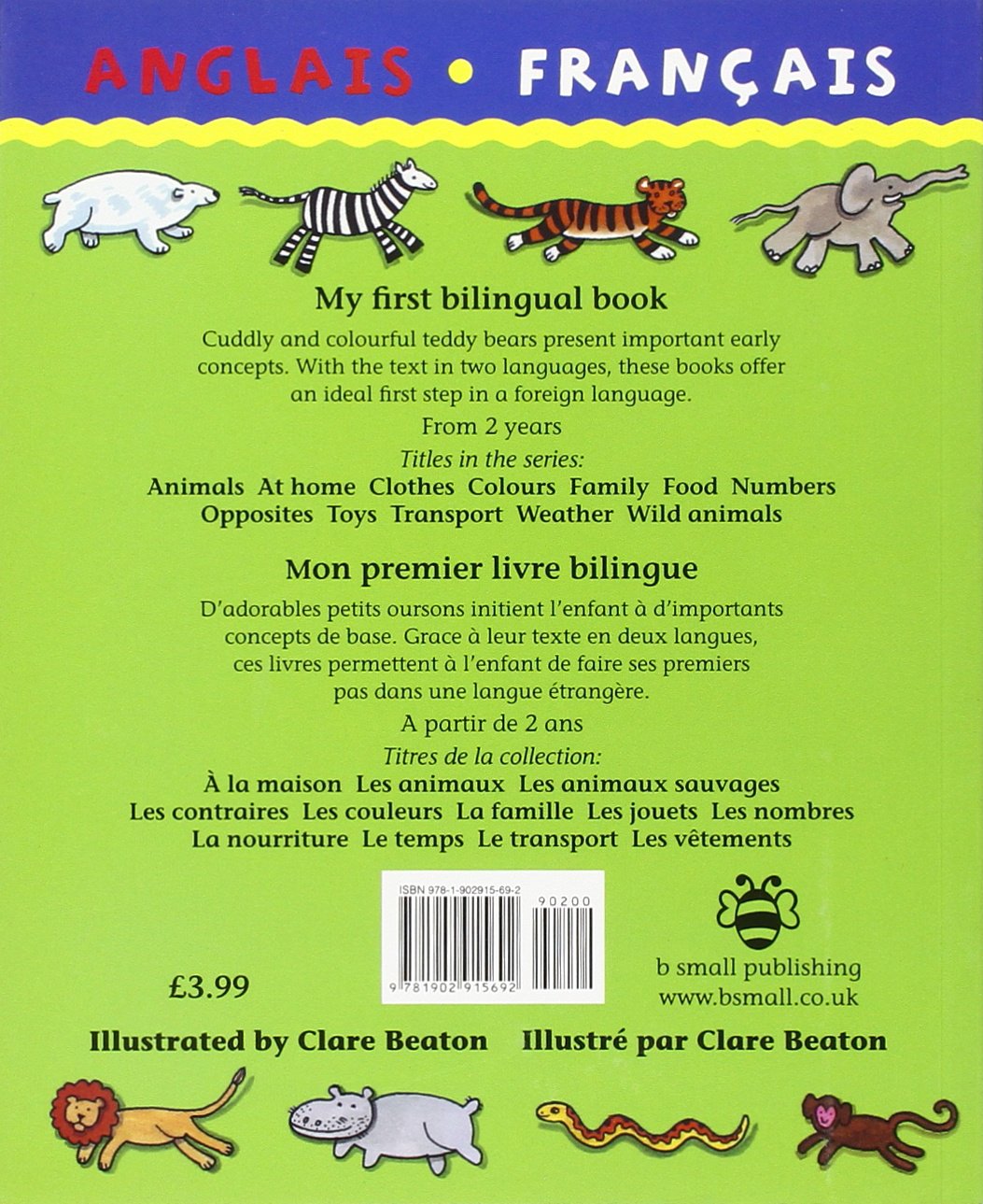 English / French Wild Animals - Les Animaux Sauvages Bilingual Book