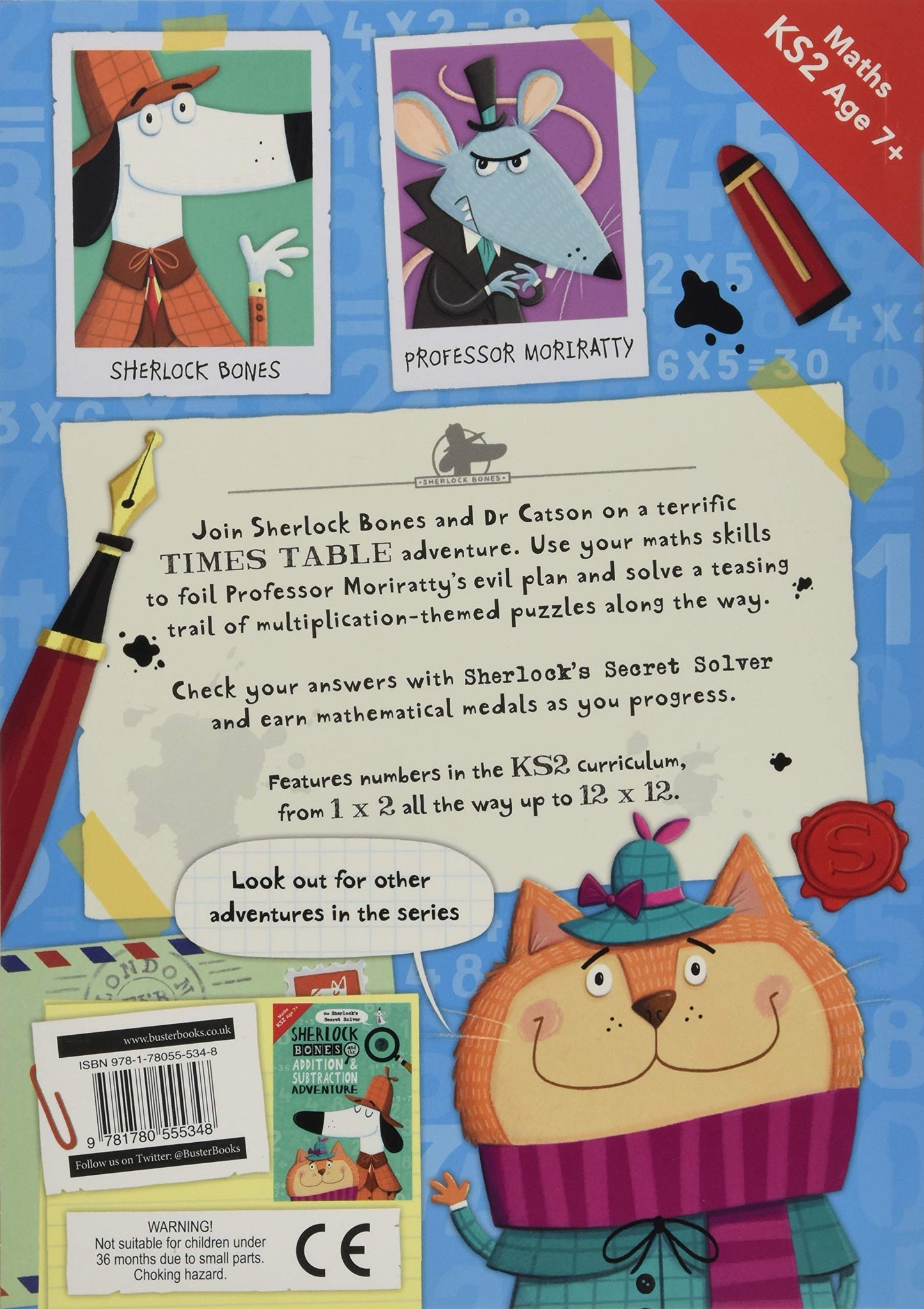 Sherlock Bones and the Times Table Adventure (with secret solver!) Maths KS2