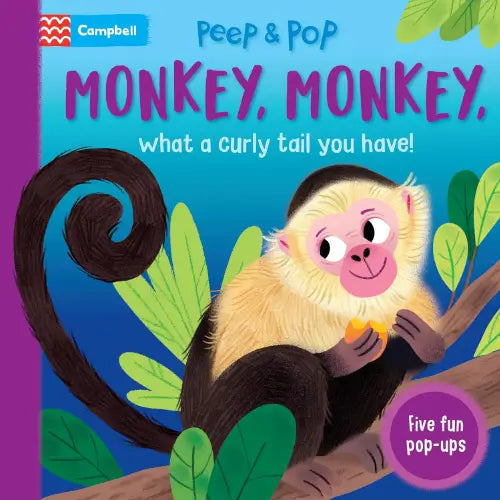 Peep & Pop Monkey, Monkey - Five Fun Pop-Ups Board Book