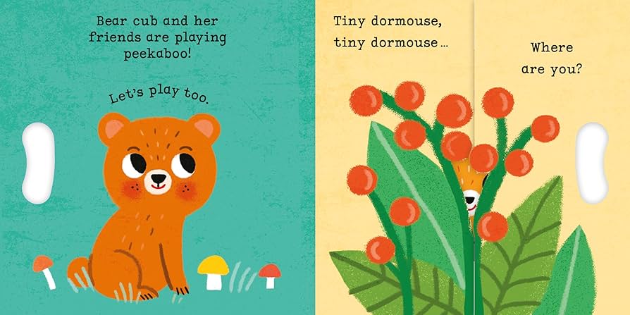Bear Cub, Bear Cub Peekaboo - Grab & Pull to Play Peekaboo with a Mirror!
