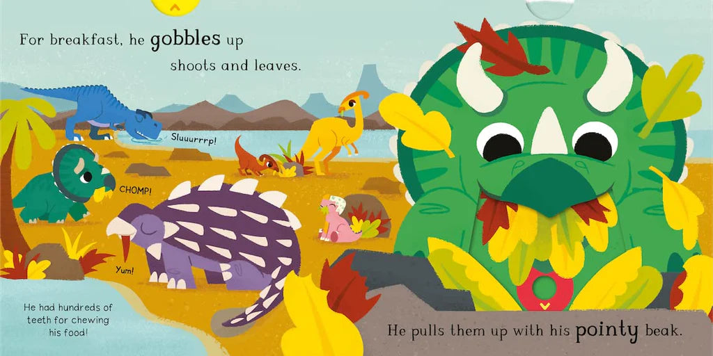 Hello Dinosaur Tricerarops - First Explorers PUSH PULL SLIDE (Board Book)