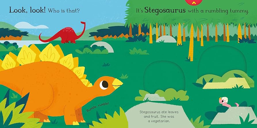 Hello Dinosaur Stegosaurus - First Explorers PUSH PULL SLIDE (Board Book)