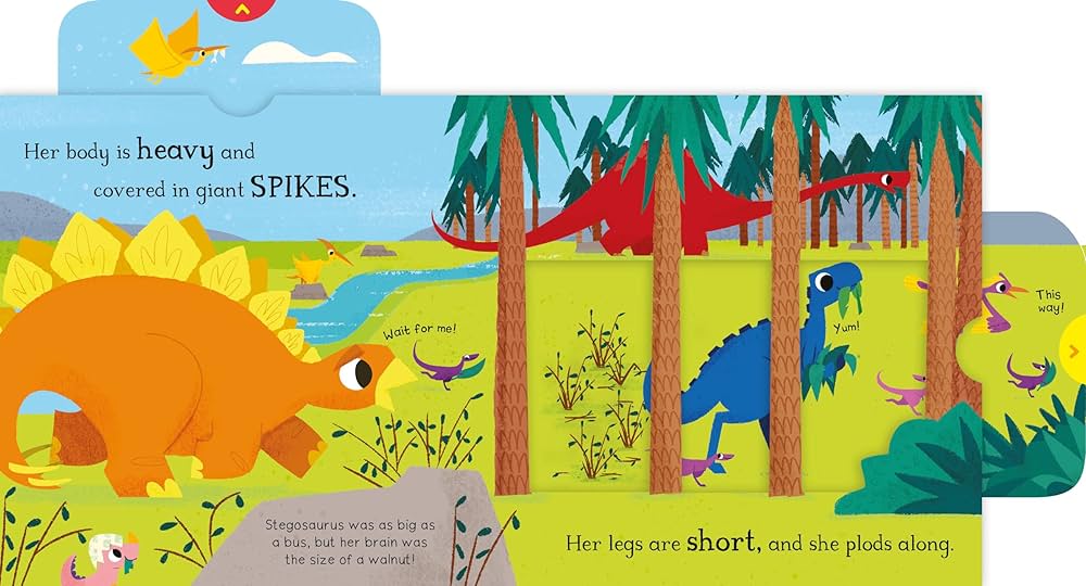 Hello Dinosaur Stegosaurus - First Explorers PUSH PULL SLIDE (Board Book)