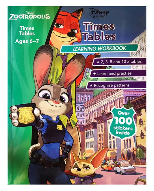 Zootropolis Times Tables Learning Workbook Ages 6-7