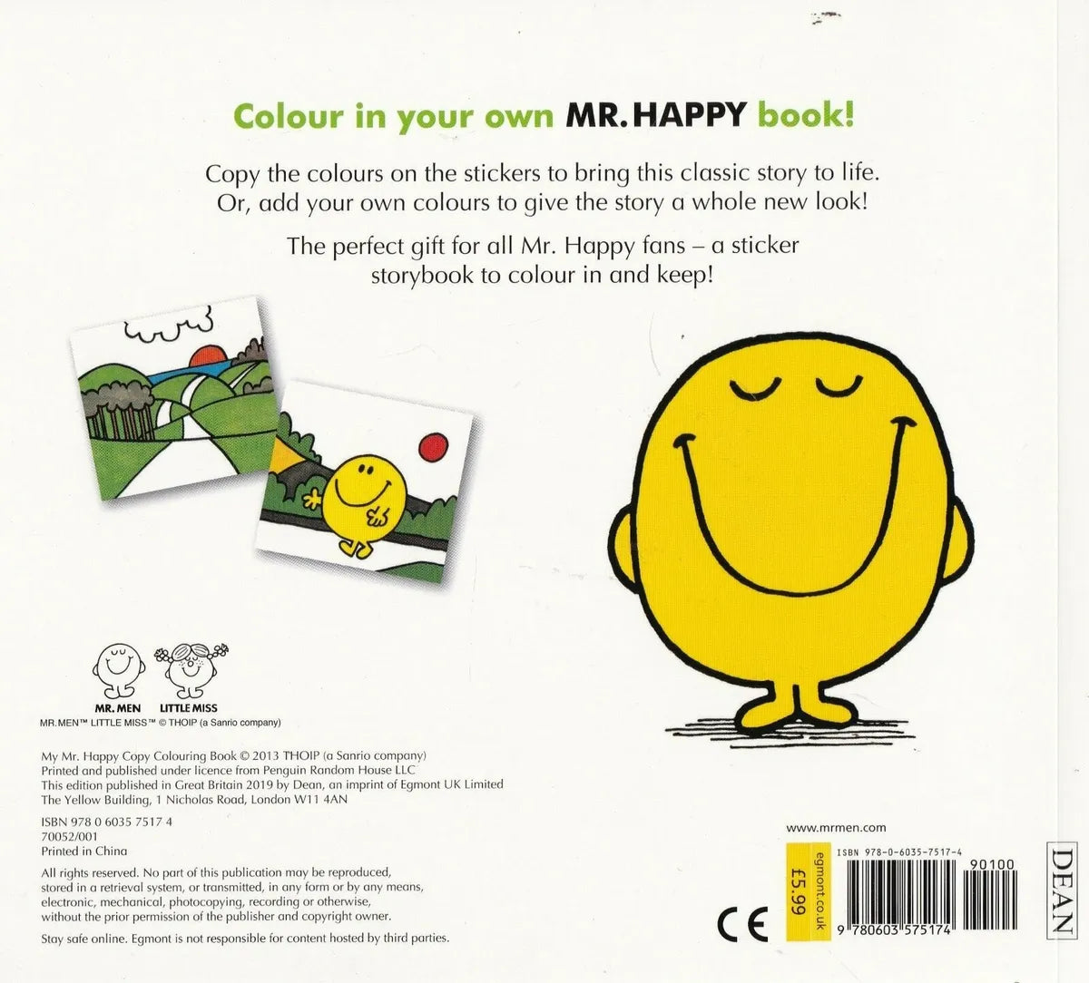 Mr. Men - My Mr. Happy Copy Colouring Book