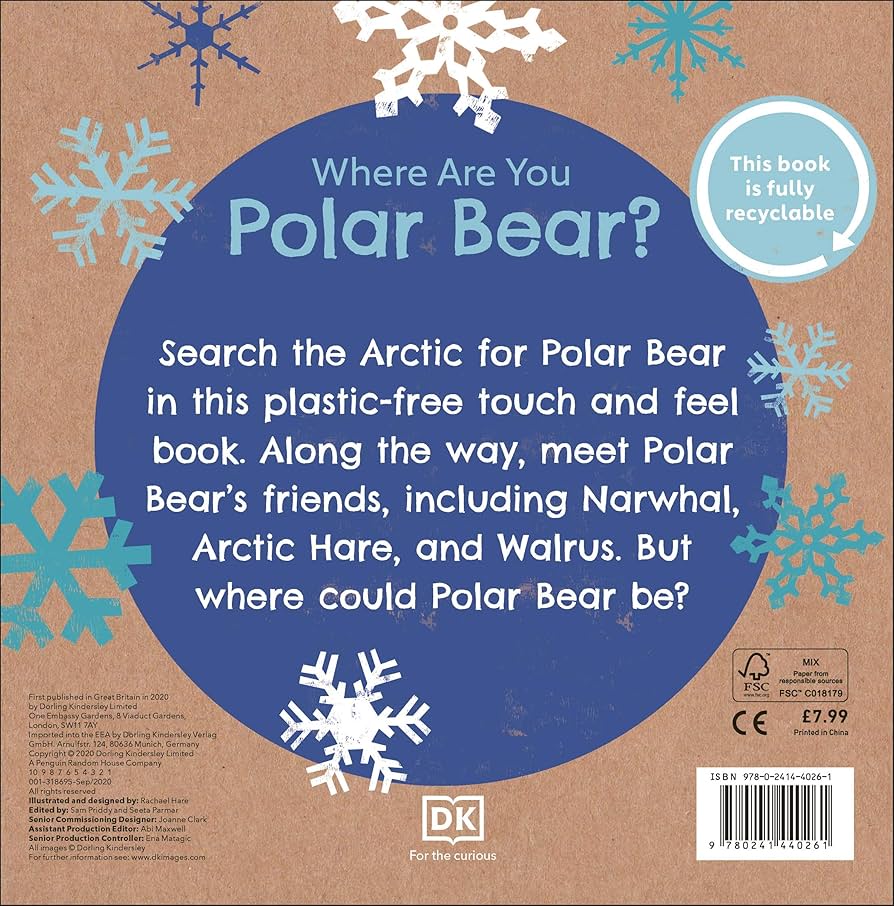 Where Are You Polar Bear? Eco Baby - A plastic-free touch and feel book.