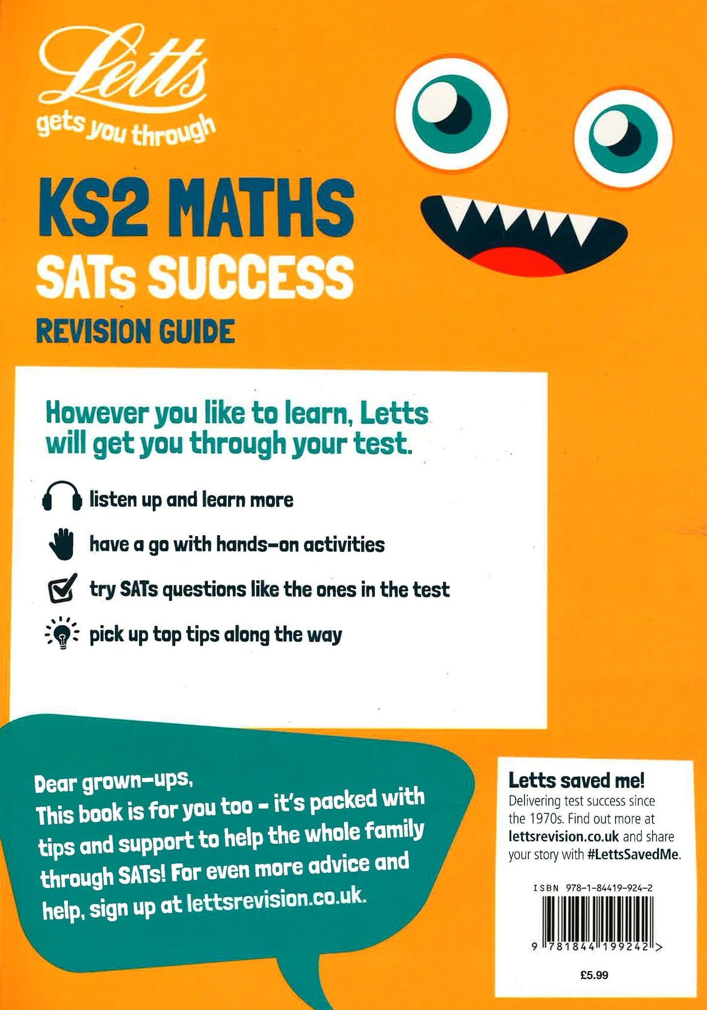 Letts KS2 Maths SATS Success Study Book Ages 7-11