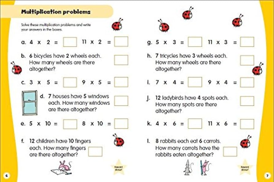 Help with Homework Multiplying & Dividing Age 7+ 2023  (with fun Reward Stickers)