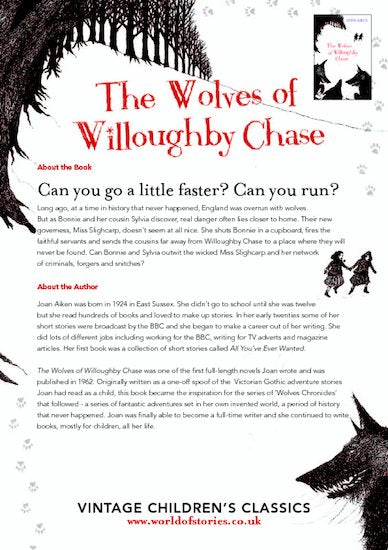 The Wolves of Willoughby Chase by Joan Aiken