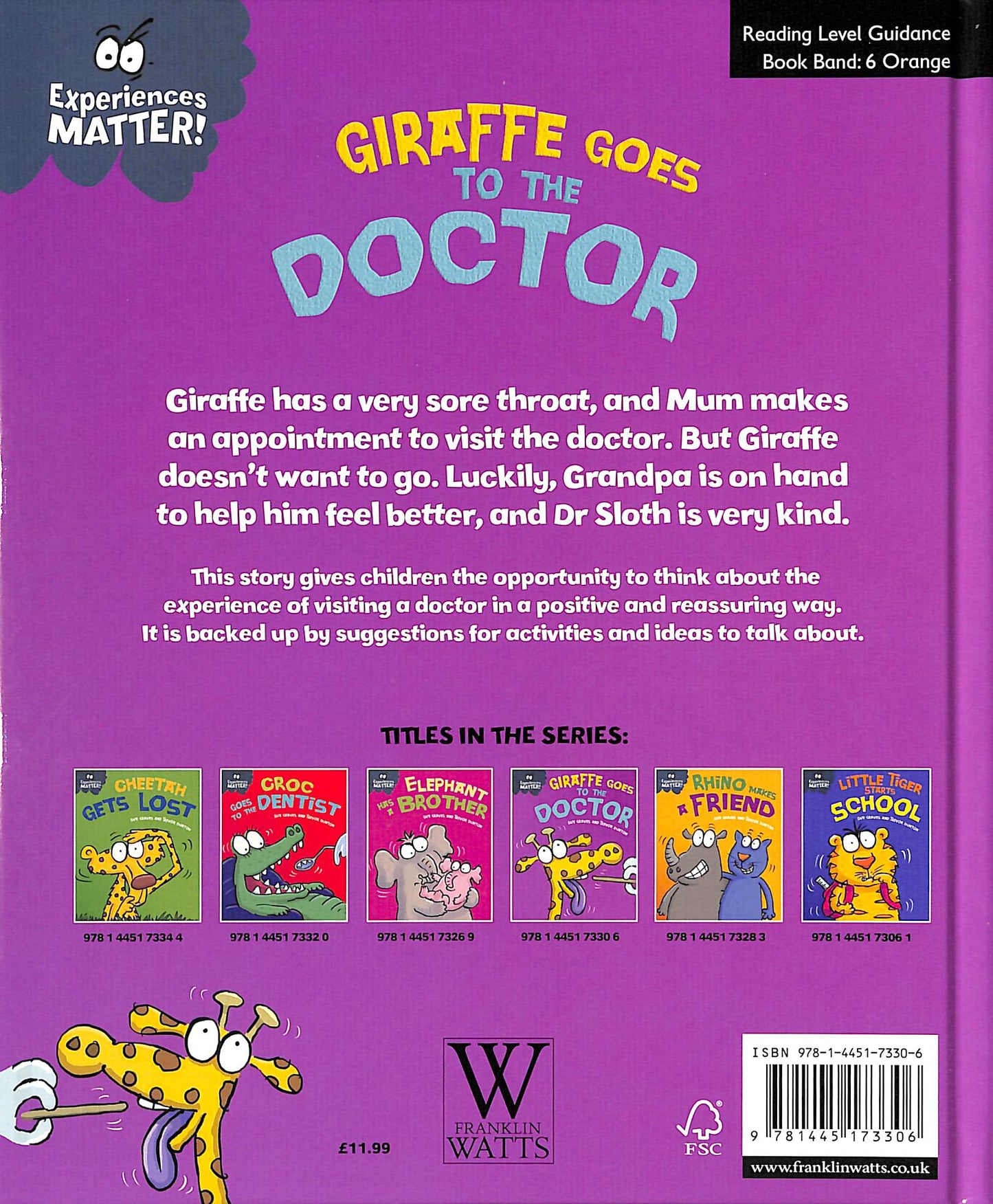 Experiences Matter! Giraffe Goes to the Doctor by Sue Graves and Trevor Dunton