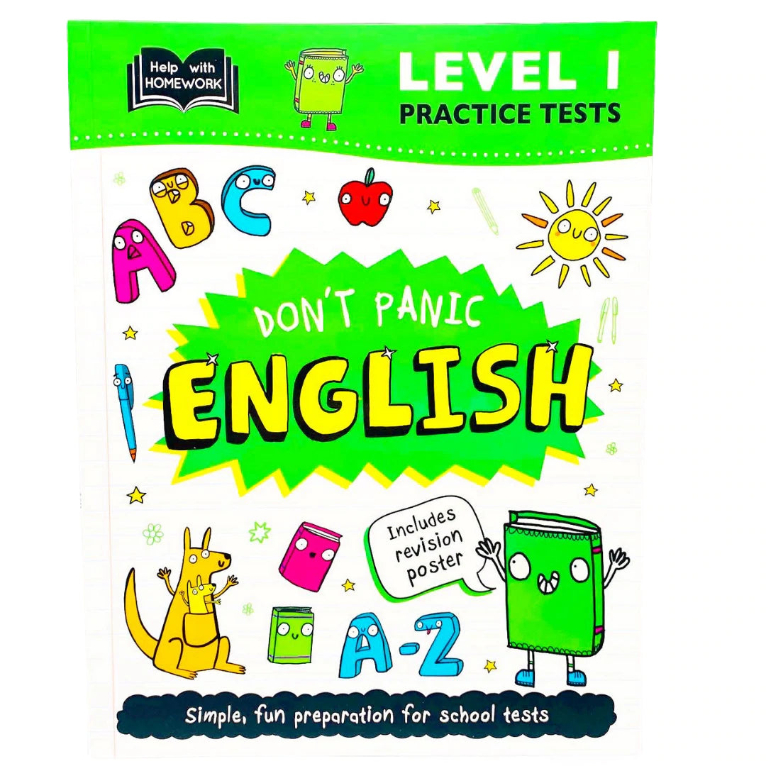 Don’t Panic English Level 1 Practice Tests - Help with Homework (includes revision poster)