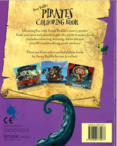 Pirates Colouring Book by Jonny Duddle with over 80 Stickers.