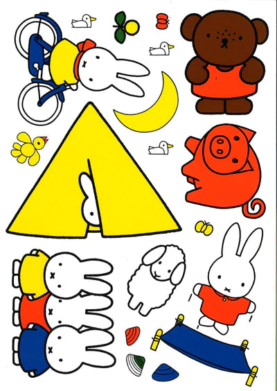 Sheet of Miffy stickers inside the book.