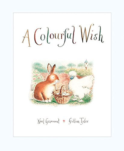 Book cover shows a cute rabbit and a chicken next to a basket of eggs.