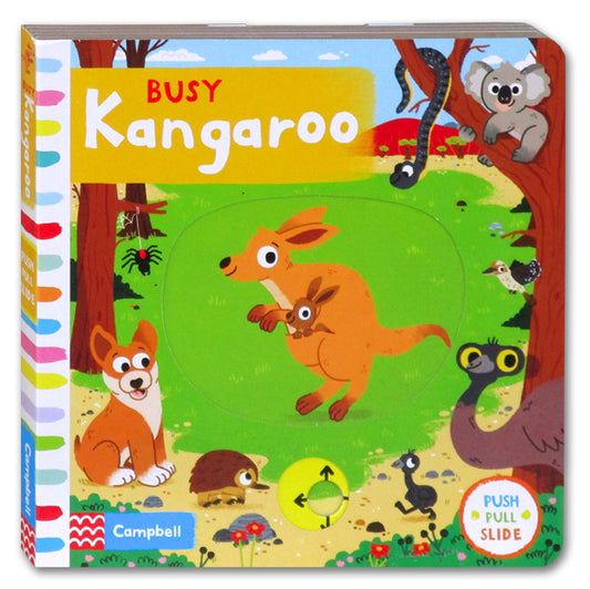 Busy Kangaroo PUSH PULL SLIDE Campbell Board Book